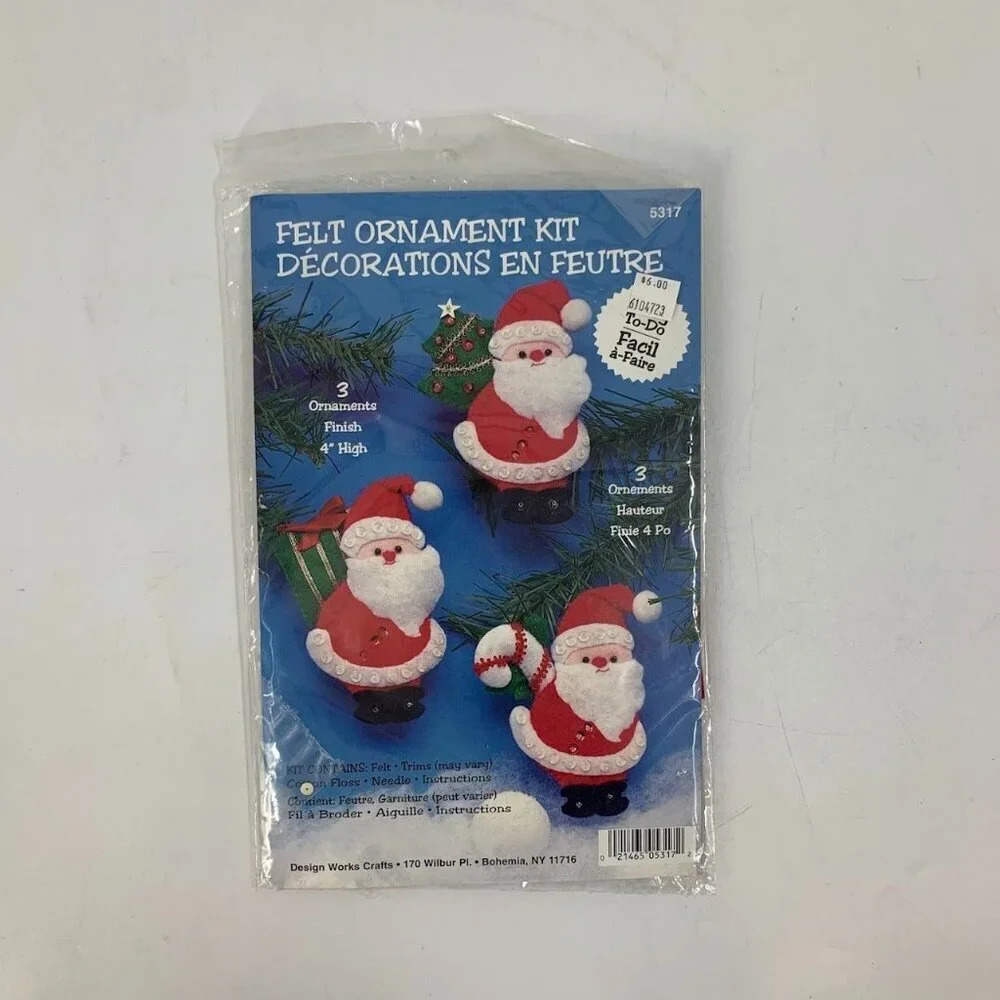 Design Works Crafts Santa Clause Christmas Candy Cane‎ Gifts Ornaments
